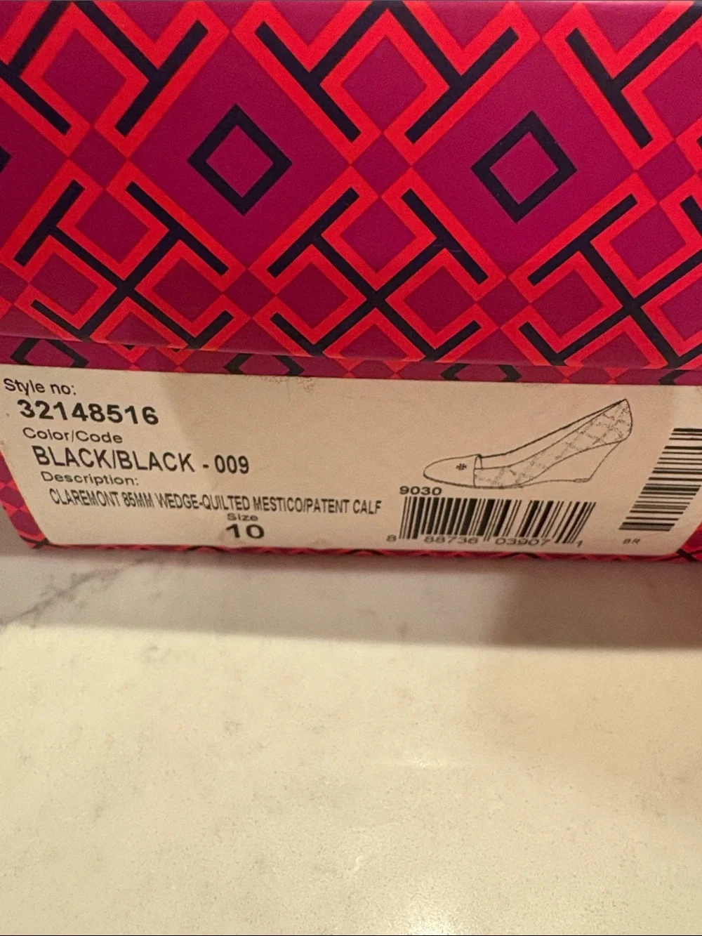 EUC Tory Burch Black Patent Wedges
